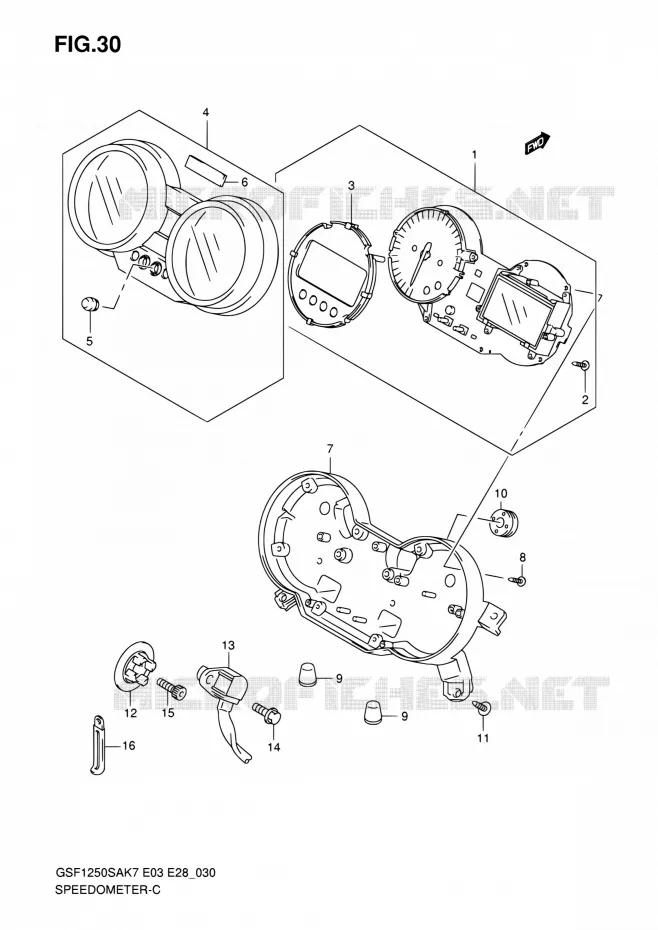 SNELHEIDSMETER (GSF1250SAK7/SAK8/SAK9) Suzuki MOTO 1250 BANDIT 2007  GSF1250SA K7 (E03,E28,E33)