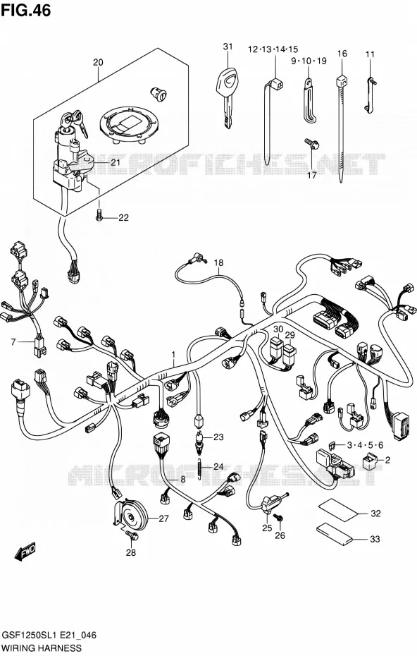 BEDRADING (GSF1250SAL1 E24) Suzuki MOTO 1250 BANDIT 2011  GSF1250SAL1(E24)