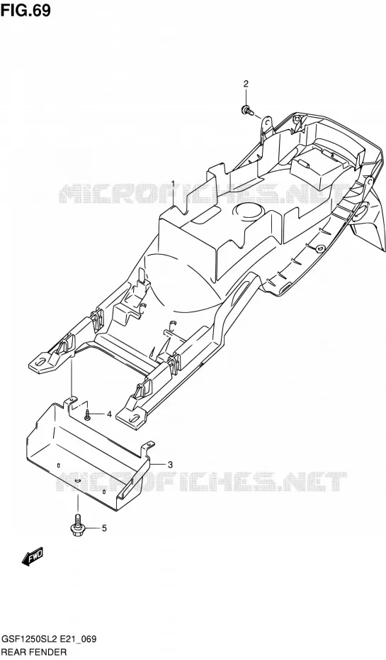 ACHTERSPATBORD (GSF1250SAL2 E24) Suzuki MOTO 1250 BANDIT 2012  GSF1250SAL2(E24)