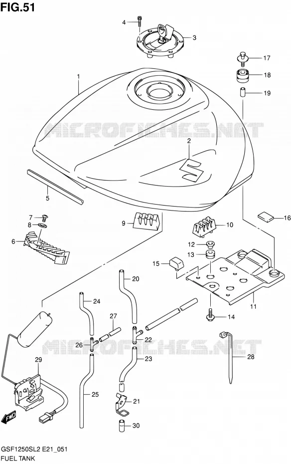 BENZINETANK (GSF1250SL2 E21) Suzuki MOTO 1250 BANDIT 2012  GSF1250SAL2(E24)