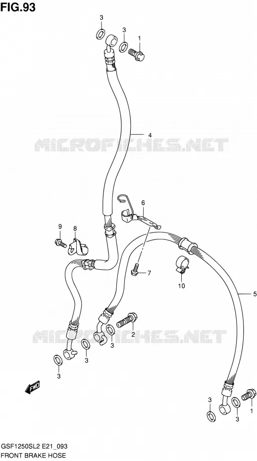 FRONT REMSLANG (GSF1250SL2 E24) Suzuki MOTO 1250 BANDIT 2012  GSF1250SAL2(E24)