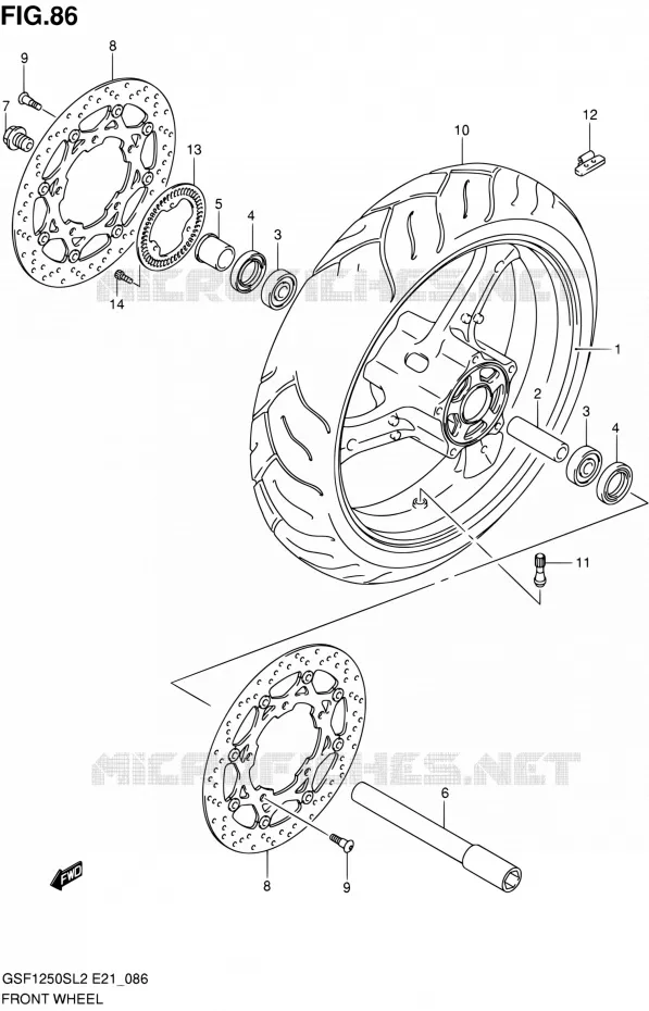VOORWIEL (GSF1250SAL2 E24) Suzuki MOTO 1250 BANDIT 2012  GSF1250SAL2(E24)