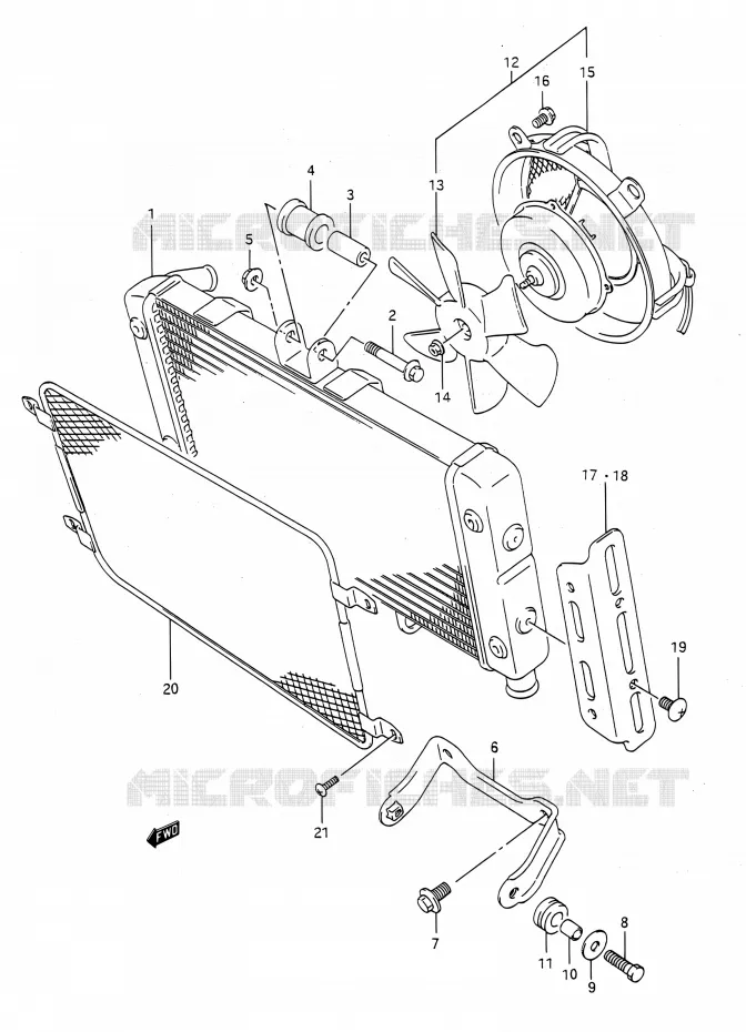 RADIATOR Suzuki MOTO 400 BANDIT 1993  GSF400 P (E03,E28,E33)