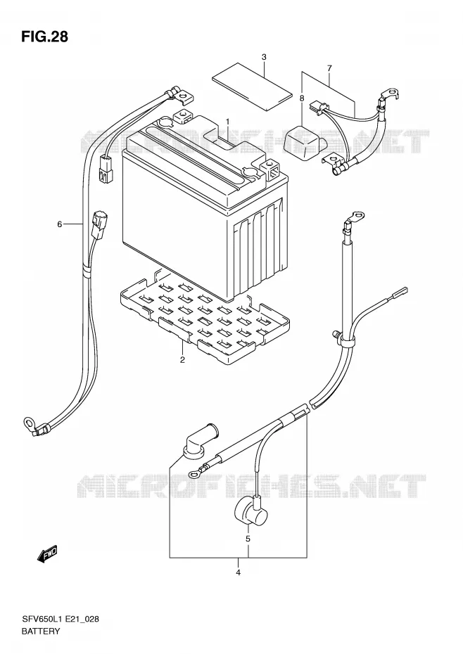 ACCU (SFV650UL1 E21) Suzuki MOTO 650 GLADIUS 2011  SFV650L1(E21)