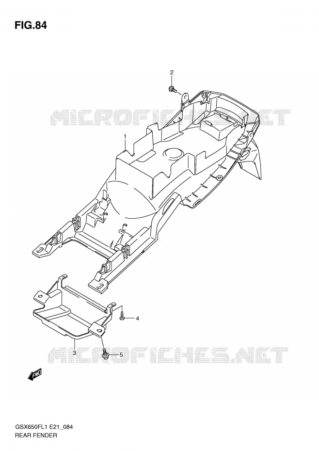 ACHTERSPATBORD (GSX650FL1 E24) Suzuki MOTO 650 GSX-F 2011  GSX650FUL1(E21)