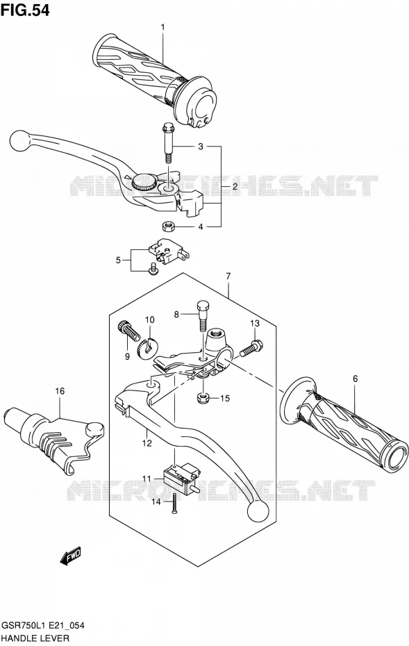 HANDGRIPS - LEVERS Suzuki MOTO 750 GSR 2011  GSR750L1(E24)