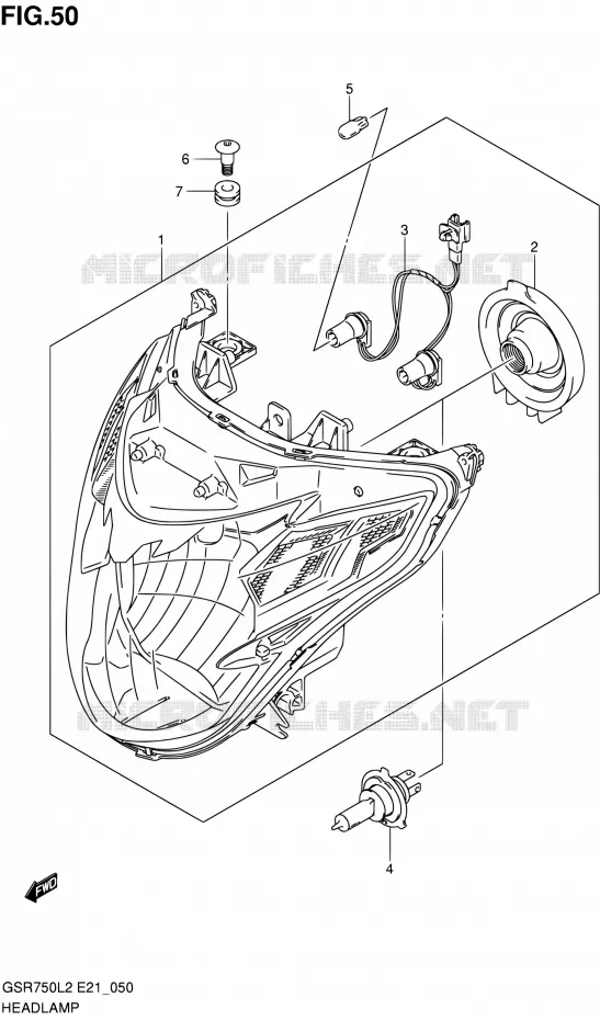 KOPLAMP (GSR750L2 E21) Suzuki MOTO 750 GSR 2012  GSR750L2(E24)