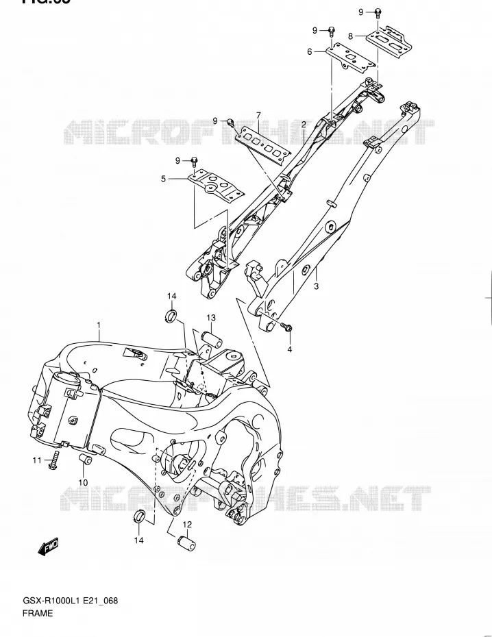 FRAME Suzuki MOTO 1000 GSX-R 2011  GSX-R1000L1(E14)