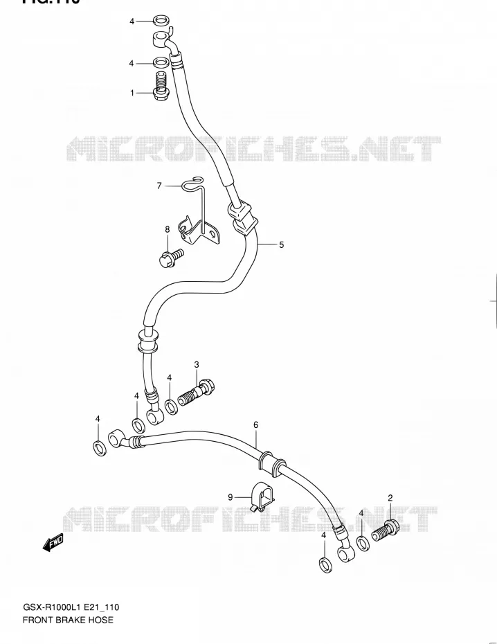 FRONT REMSLANG Suzuki MOTO 1000 GSX-R 2011  GSX-R1000L1(E14)