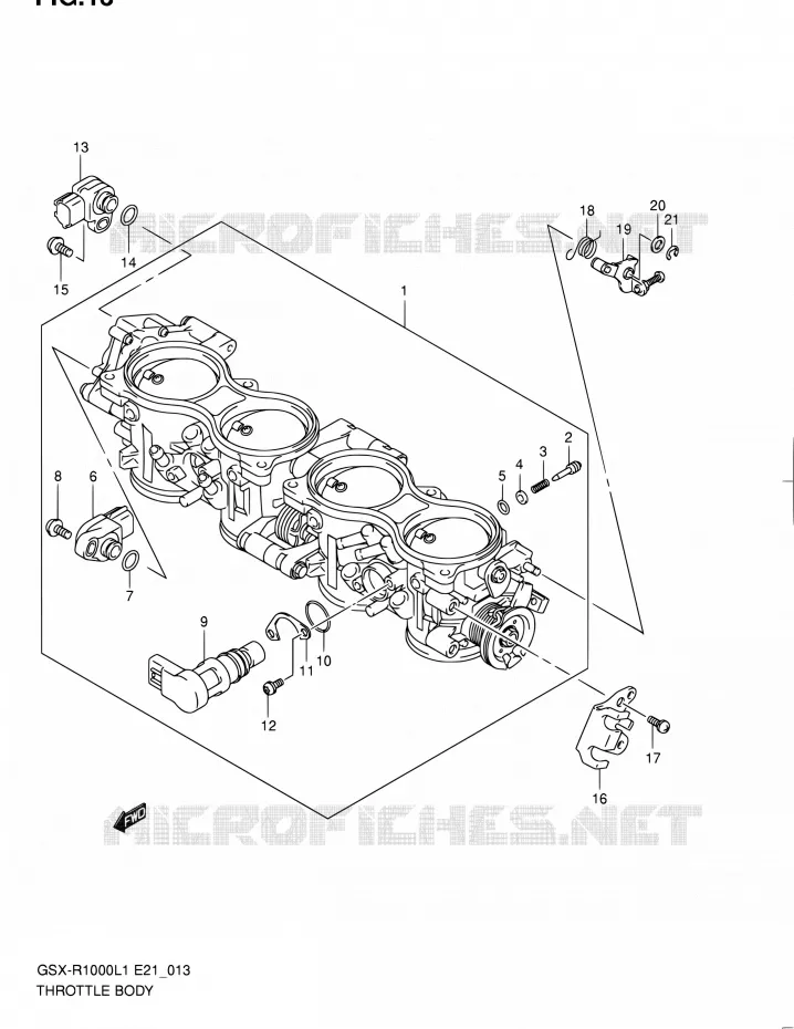 GASKLEPHUIS (GSX-R1000L1 E21) Suzuki MOTO 1000 GSX-R 2011  GSX-R1000L1(E14)