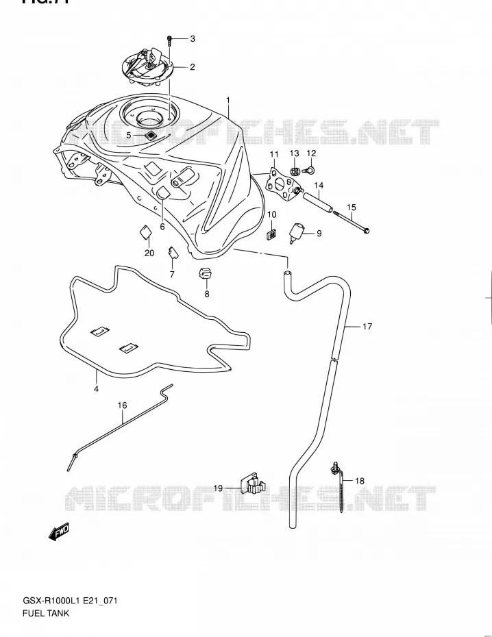 BENZINETANK (GSX-R1000L1 E14) Suzuki MOTO 1000 GSX-R 2011  GSX-R1000L1(E24)