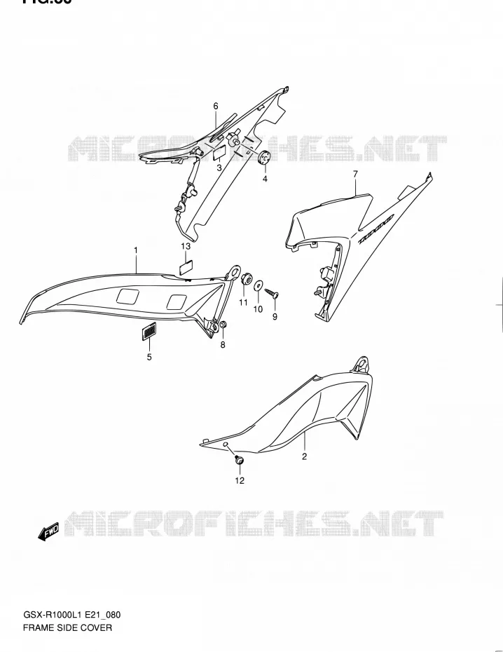 FRAME ZIJKLEP Suzuki MOTO 1000 GSX-R 2011  GSX-R1000L1(E24)