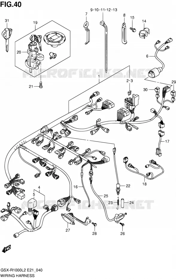 BEDRADING (GSX-R1000UFL2 E21) Suzuki MOTO 1000 GSX-R 2012  GSX-R1000L2(E24)