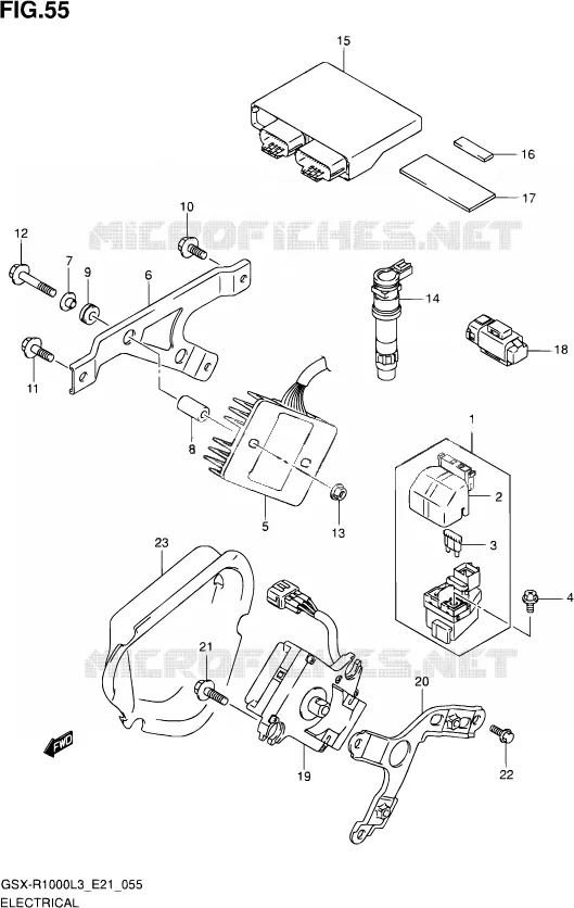 ELEKTRISCH (GSX-R1000L3 E24) Suzuki MOTO 1000 GSX-R 2013  GSX-R1000 L3 (E21)