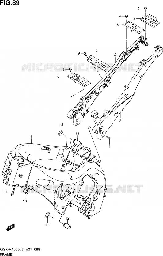 FRAME (GSX-R1000ZL3 E21) Suzuki MOTO 1000 GSX-R 2013  GSX-R1000 L3 (E21)