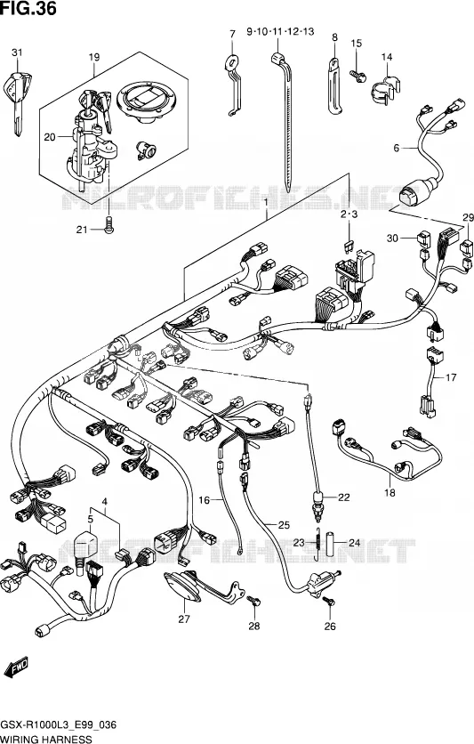 BEDRADING Suzuki MOTO 1000 GSX-R 2013  GSX-R1000 L3 (E99)