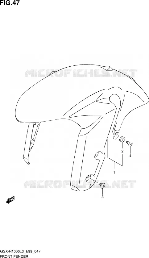 FRONT FENDER Suzuki MOTO 1000 GSX-R 2013  GSX-R1000 L3 (E99)