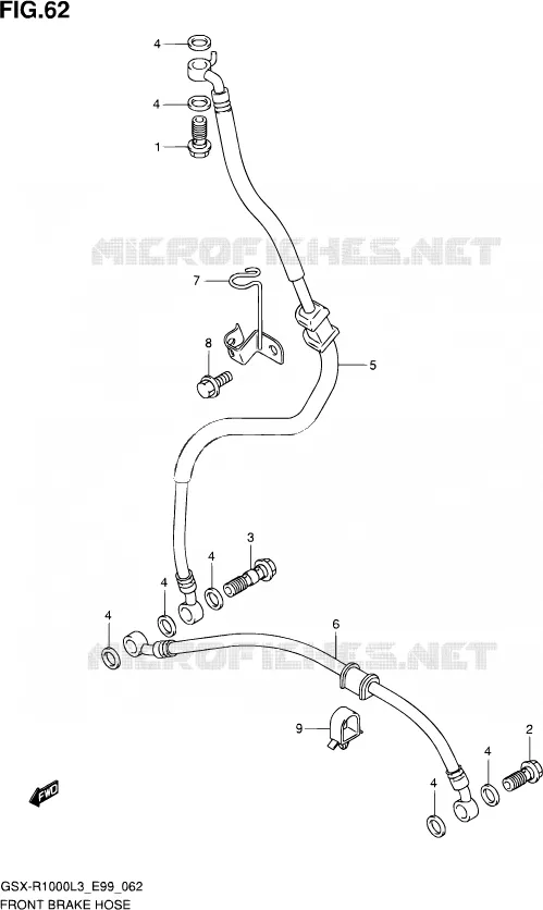 FRONT REMSLANG Suzuki MOTO 1000 GSX-R 2013  GSX-R1000 L3 (E99)