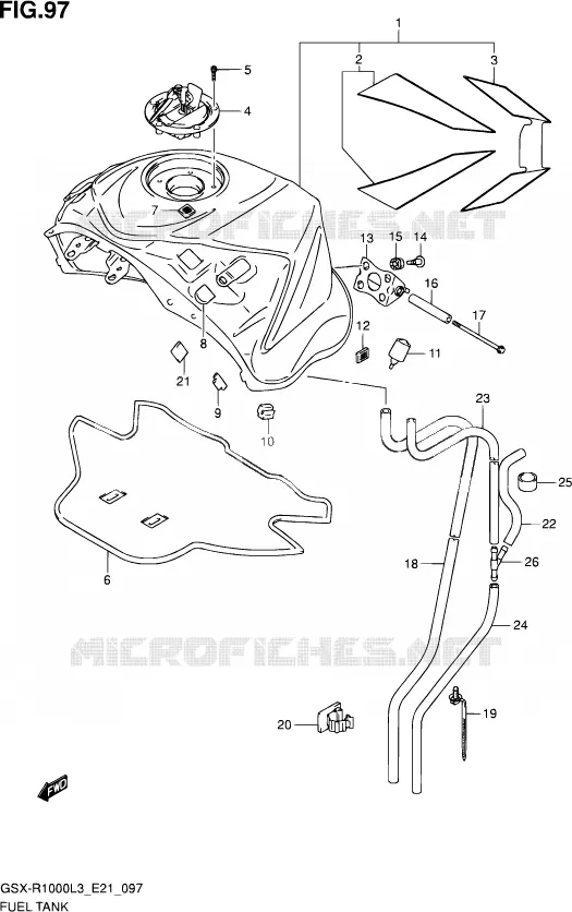 BENZINETANK (GSX-R1000ZL3 E21) Suzuki MOTO 1000 GSX-R 2013  GSX-R1000 L3/GSX-R1000Z L3 (E24)