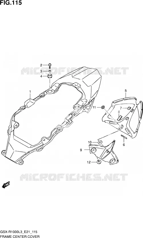 CENTRAL KUIP (GSX-R1000ZL3 E21) Suzuki MOTO 1000 GSX-R 2013  GSX-R1000 L3/GSX-R1000Z L3 (E24)