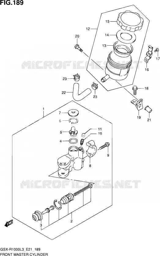 FRONT HOOFDREMCILINDER Suzuki MOTO 1000 GSX-R 2013  GSX-R1000 L3/GSX-R1000Z L3 (E24)