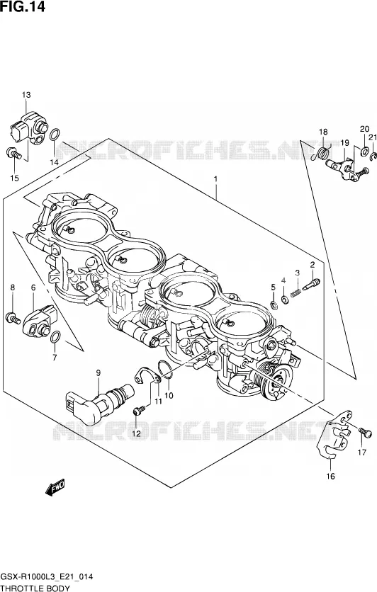GASKLEPHUIS (GSX-R1000UFL3 E21) Suzuki MOTO 1000 GSX-R 2013  GSX-R1000 L3/GSX-R1000Z L3 (E24)