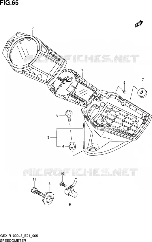 SNELHEIDSMETER (GSX-R1000ZUFL3 E21) Suzuki MOTO 1000 GSX-R 2013  GSX-R1000 L3/GSX-R1000Z L3 (E24)
