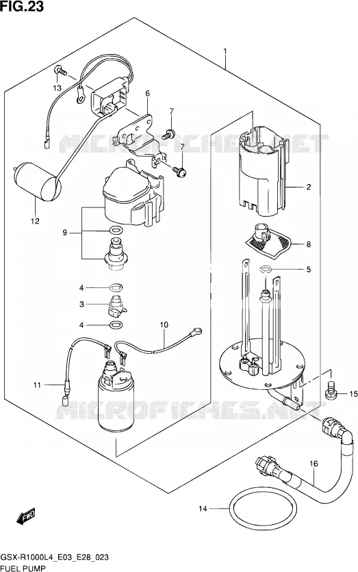 BENZINE POMP Suzuki MOTO 1000 GSX-R 2014  GSX-R1000 L4  (E03,E28,E33)