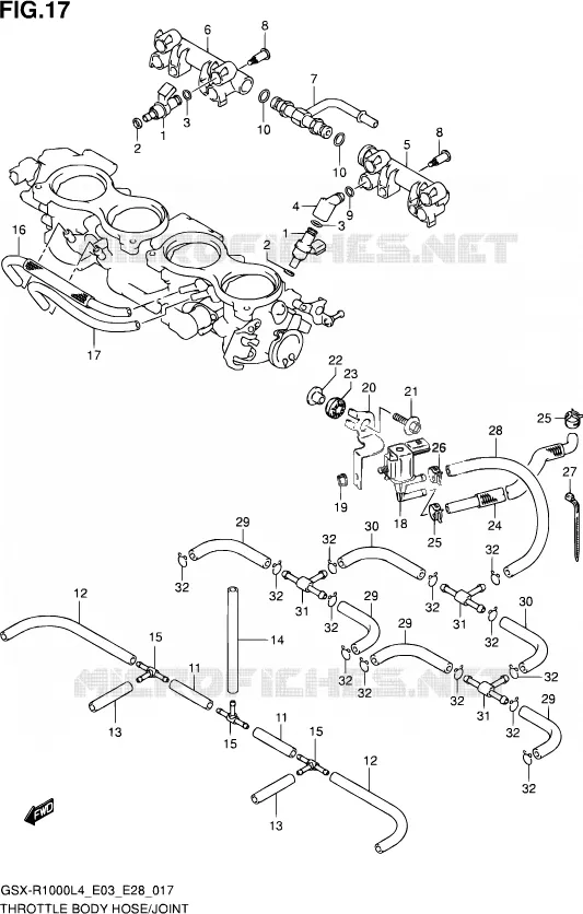GASKLEPHUIS (GSX-R1000L4 E33) Suzuki MOTO 1000 GSX-R 2014  GSX-R1000 L4  (E03,E28,E33)