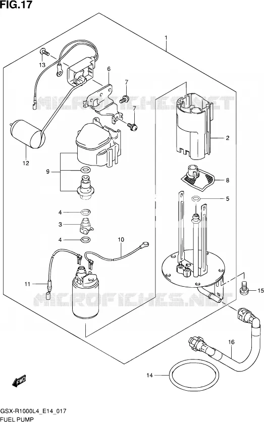 BENZINE POMP Suzuki MOTO 1000 GSX-R 2014  GSX-R1000 L4  (E14)
