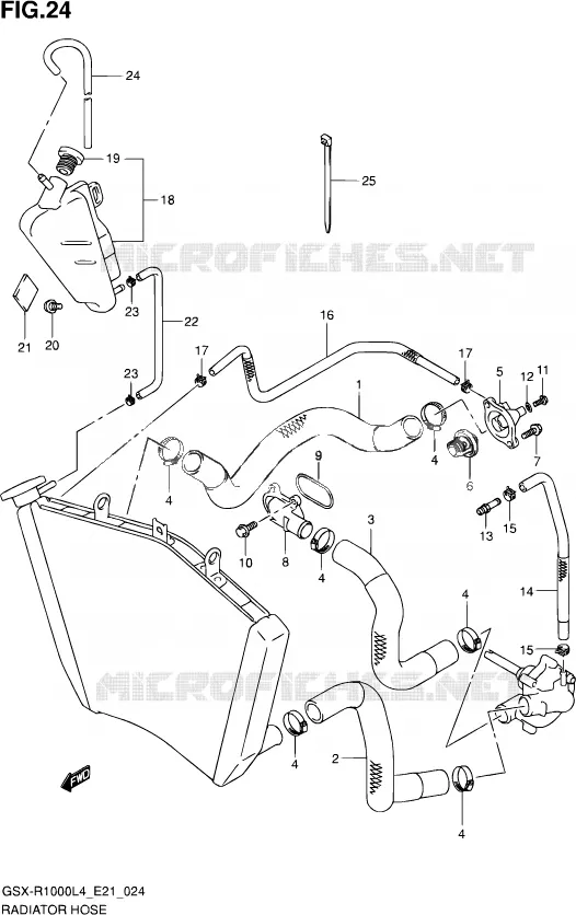 RADIATOR SLANG Suzuki MOTO 1000 GSX-R 2014  GSX-R1000 L4  (E21)