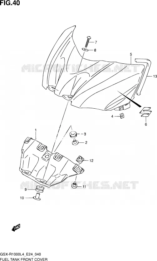 FUEL TANK VOORKLEP Suzuki MOTO 1000 GSX-R 2014  GSX-R1000 L4  (E24)