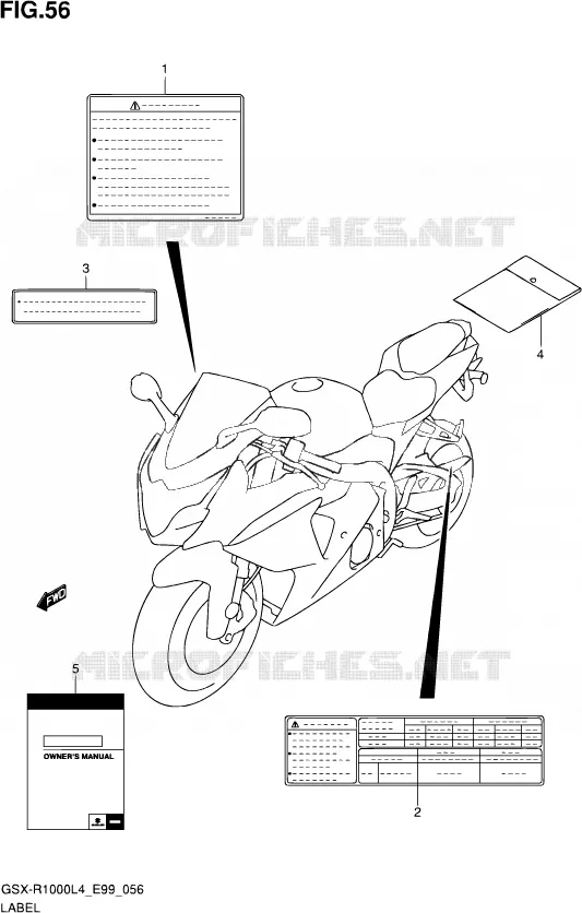 ETIKET Suzuki MOTO 1000 GSX-R 2014  GSX-R1000 L4  (E99)