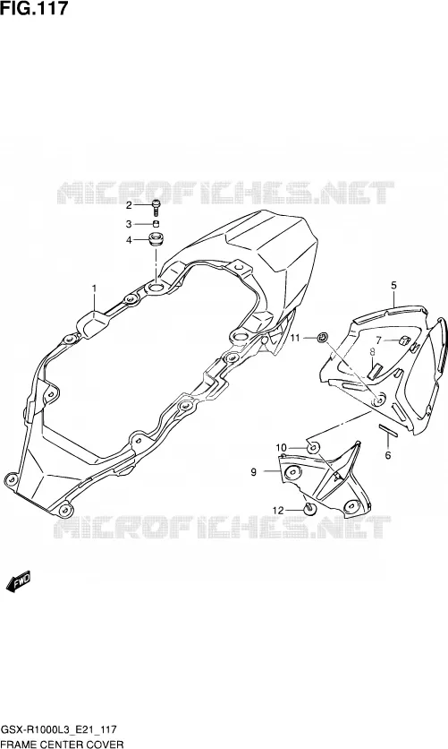 CENTRAL KUIP (GSX-R1000ZUFL3 E21) Suzuki MOTO 1000 GSX-R 2013  GSX-R1000UF L3 (E21)