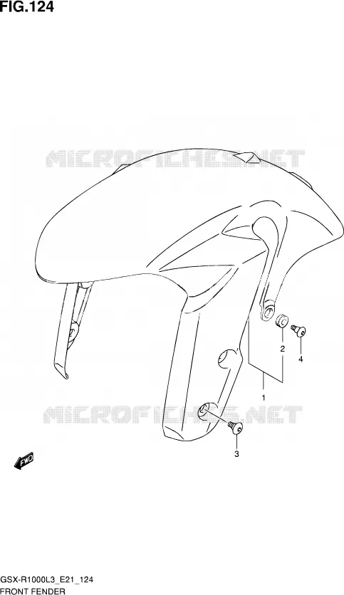 FRONT FENDER (GSX-R1000ZL3 E24) Suzuki MOTO 1000 GSX-R 2013  GSX-R1000UF L3 (E21)