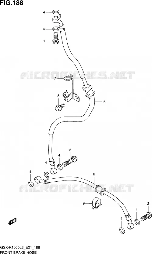 FRONT REMSLANG Suzuki MOTO 1000 GSX-R 2012  GSX-R1000UF L3 (E21)