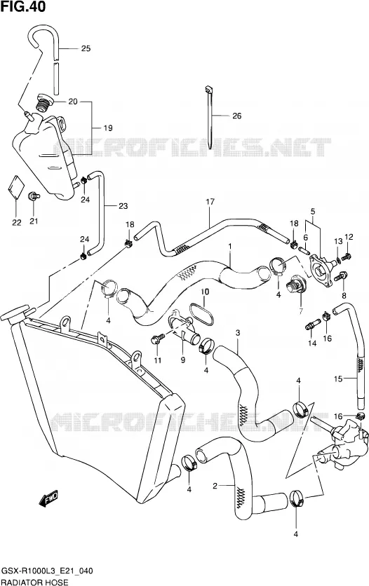 RADIATOR SLANG Suzuki MOTO 1000 GSX-R 2013  GSX-R1000UF L3 (E21)