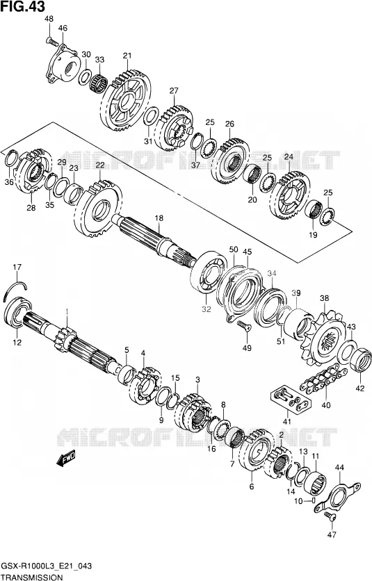 TRANSMISSION Suzuki MOTO 1000 GSX-R 2013  GSX-R1000UF L3 (E21)