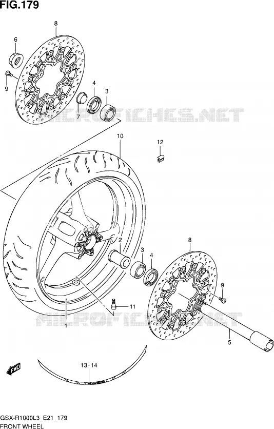 VOORWIEL (GSX-R1000ZL3 E21) Suzuki MOTO 1000 GSX-R 2013  GSX-R1000UF L3 (E21)