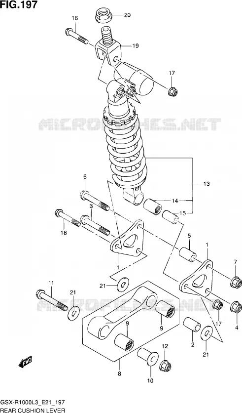 SCHOKBREKER AANEENSCHAKELING (GSX-R1000L3 E24) Suzuki MOTO 1000 GSX-R 2013  GSX-R1000Z L3 (E21)