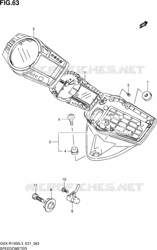 SNELHEIDSMETER (GSX-R1000ZL3 E21) Suzuki MOTO 1000 GSX-R 2013  GSX-R1000Z L3 (E21)