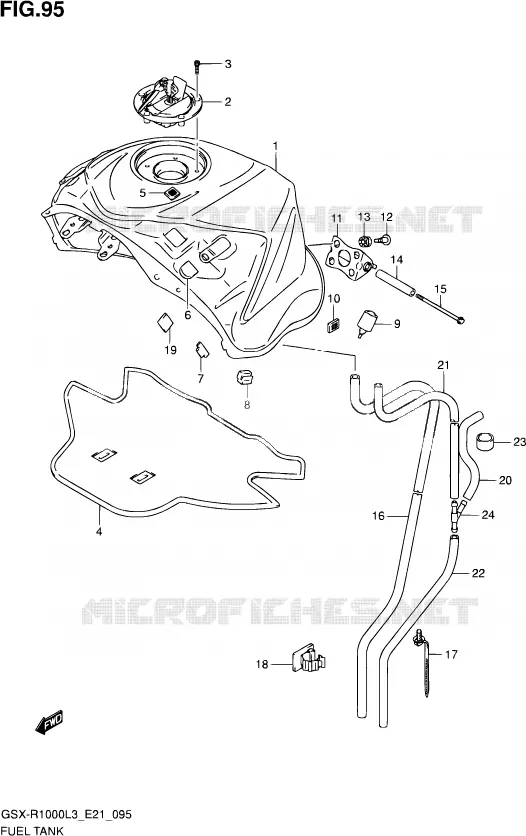 BENZINETANK (GSX-R1000L3 E24) Suzuki MOTO 1000 GSX-R 2013  GSX-R1000ZUF L3 (E21)