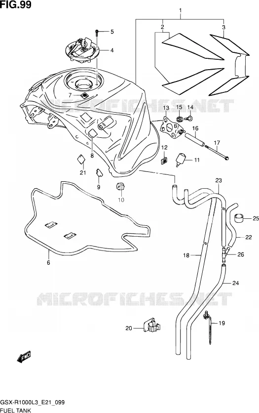 BENZINETANK (GSX-R1000ZUFL3 E21) Suzuki MOTO 1000 GSX-R 2013  GSX-R1000ZUF L3 (E21)