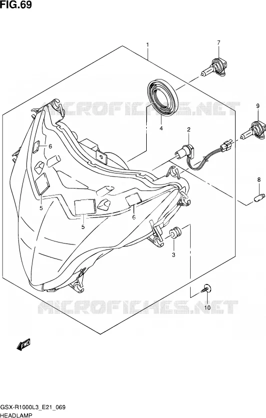 KOPLAMP (GSX-R1000ZL3 E21) Suzuki MOTO 1000 GSX-R 2013  GSX-R1000ZUF L3 (E21)