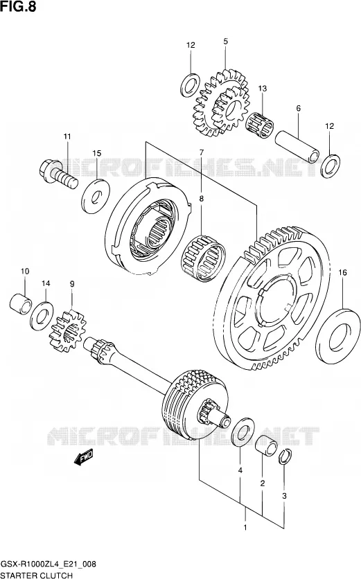 STARTMOTOR CLUTCH Suzuki MOTO 1000 GSX-R 2014  GSX-R1000ZUF L4 (E21)