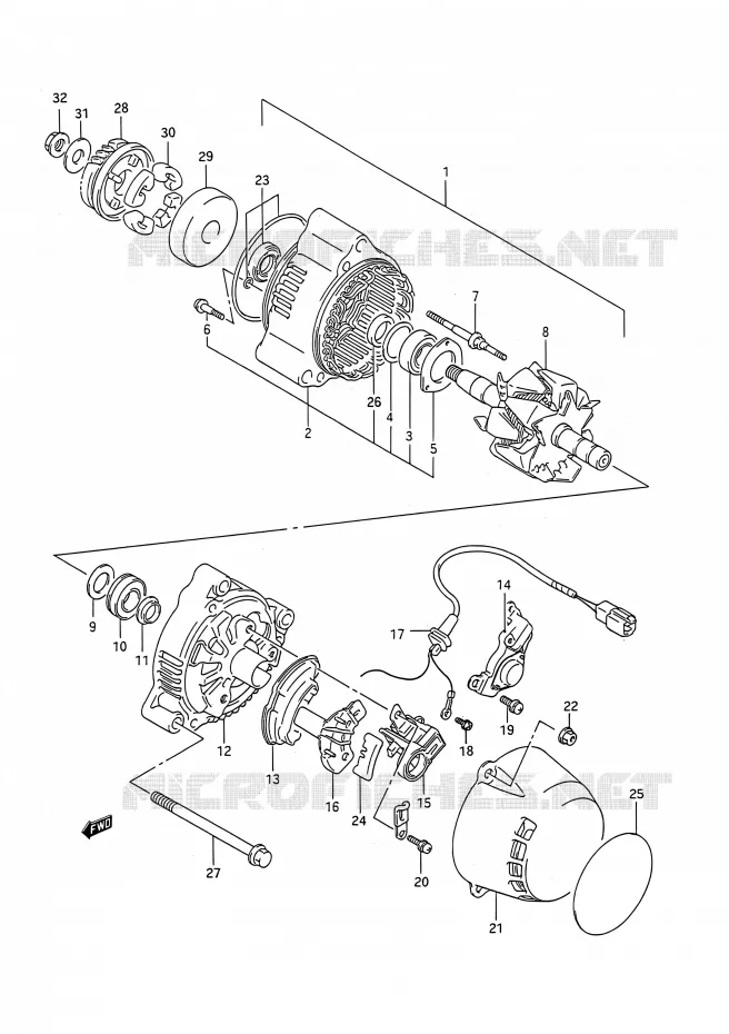 ALTERNATOR Suzuki MOTO 1100 GSX-R 1992  GSX-R1100 N (E03,E28,E33)