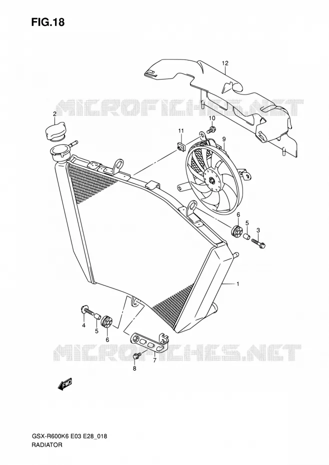 RADIATOR Suzuki MOTO 600 GSX-R 2006  GSX-R600 K6 (E03,E28,E33)