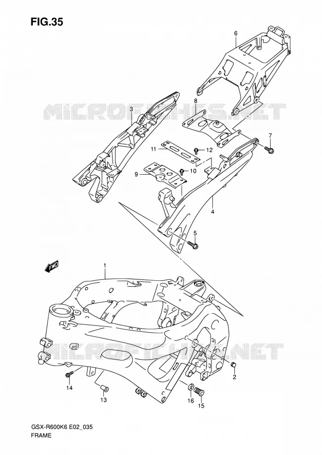 FRAME Suzuki MOTO 600 GSX-R 2007  GSX-R600K7(E24)