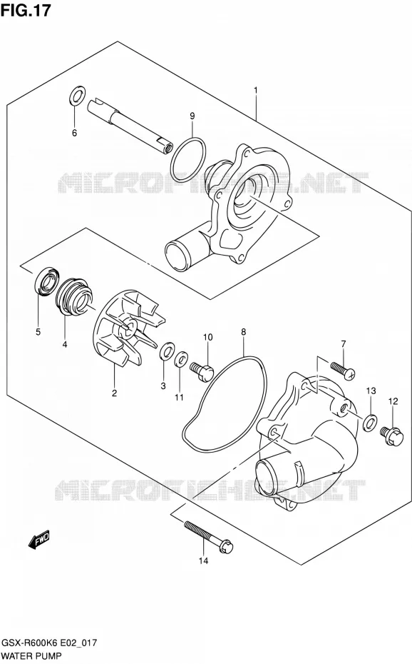 WATERPOMP Suzuki MOTO 600 GSX-R 2007  GSX-R600K7(E24)