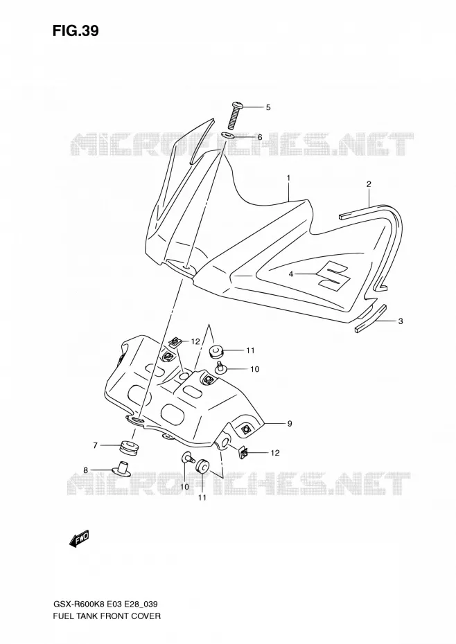 FUEL TANK VOORKLEP Suzuki MOTO 600 GSX-R 2008  GSX-R600 K8 (E03,E28,E33)